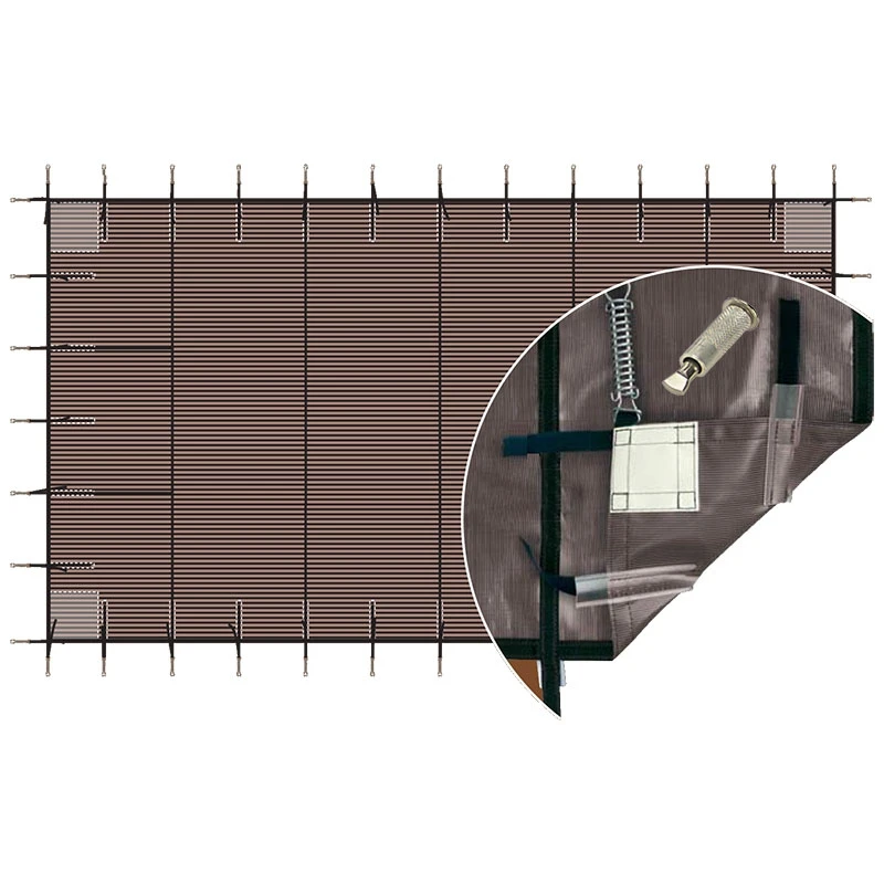 Bâche D'hivernage Filtrante Luxe Ressorts + Pitons Douille 1 Bâche D'hivernage Filtrante Luxe Ressorts + Pitons Douille