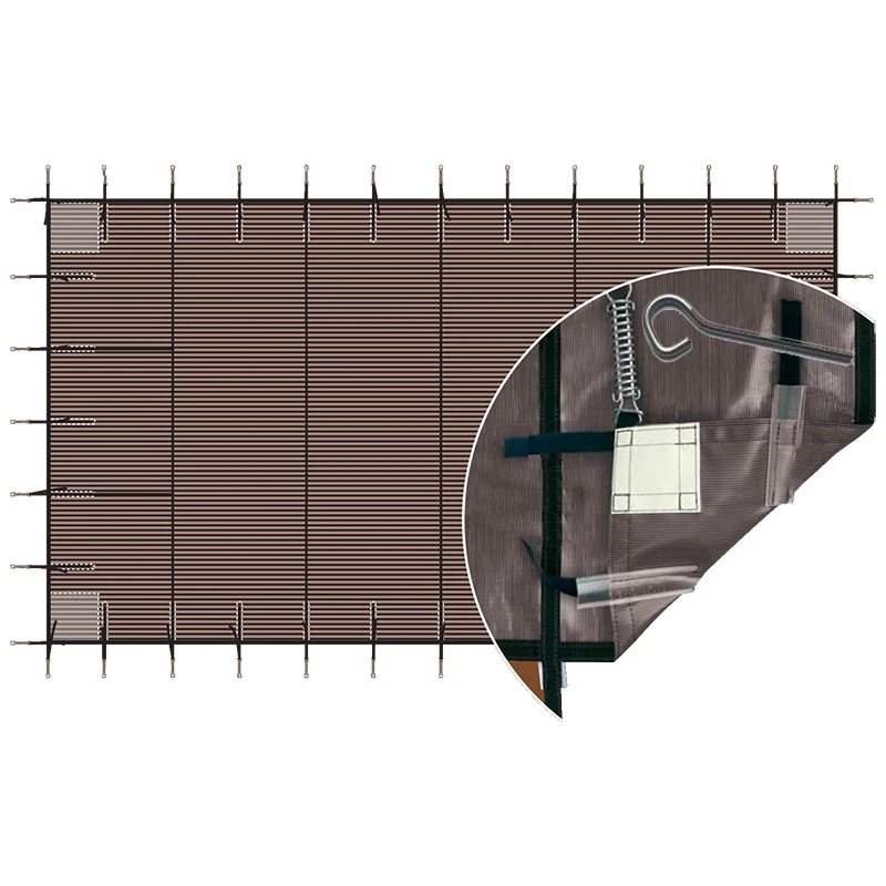 Bâche D'hivernage Filtrante Luxe Ressorts + Pitons Inox 1 Bâche D'hivernage Filtrante Luxe Ressorts + Pitons Inox