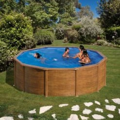 GRE Piscine Acier Gré Aspect Bois Pacific Ronde -Ubbink || GRE || Intex Soldes Magasin piscine acier gre aspect bois pacific ronde 2