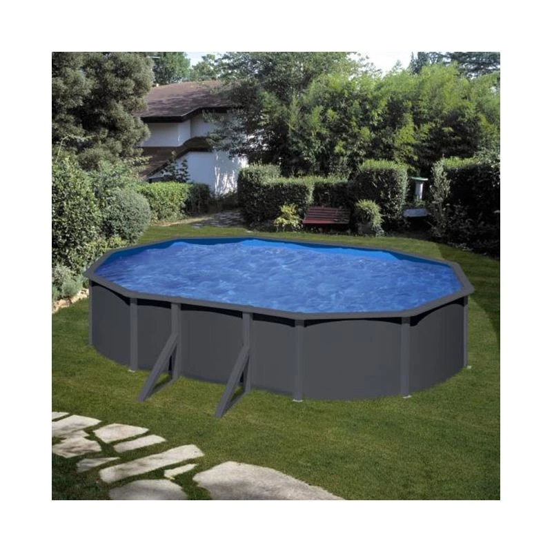 Piscine Acier Gre Aspect Gris Anthracite Louko Ovale 2 Piscine Acier Gre Aspect Gris Anthracite Louko Ovale – Image 2