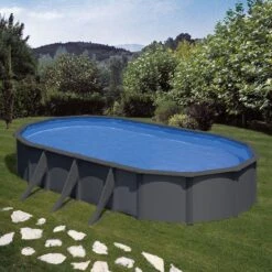 Piscine Acier Gre Aspect Gris Anthracite Louko Ovale