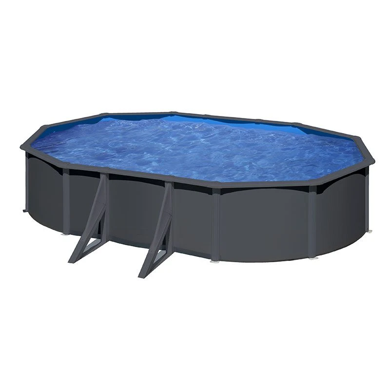 Piscine Acier Gre Aspect Gris Anthracite Louko Ovale 4 Piscine Acier Gre Aspect Gris Anthracite Louko Ovale – Image 4