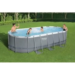 Piscine Bestway Ovale Power Steel 5,49 X 2,74 H1,22m -Ubbink || GRE || Intex Soldes Magasin piscine bestway ovale power steel 549 x 274 h122m 2