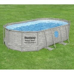 Piscine Bestway Ovale Power Steel Swim Vista Décor Pierre 4,27 X 2,50 H1,00m -Ubbink || GRE || Intex Soldes Magasin piscine bestway ovale power steel swim vista decor pierre 427 x 250 h100m 2