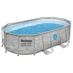 Piscine Bestway Ovale Power Steel Swim Vista Décor Pierre 4,27 X 2,50 H1,00m