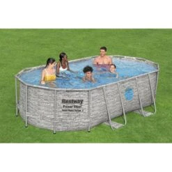 Piscine Bestway Ovale Power Steel Swim Vista Décor Pierre 4,27 X 2,50 H1,00m -Ubbink || GRE || Intex Soldes Magasin piscine bestway ovale power steel swim vista decor pierre 427 x 250 h100m 5