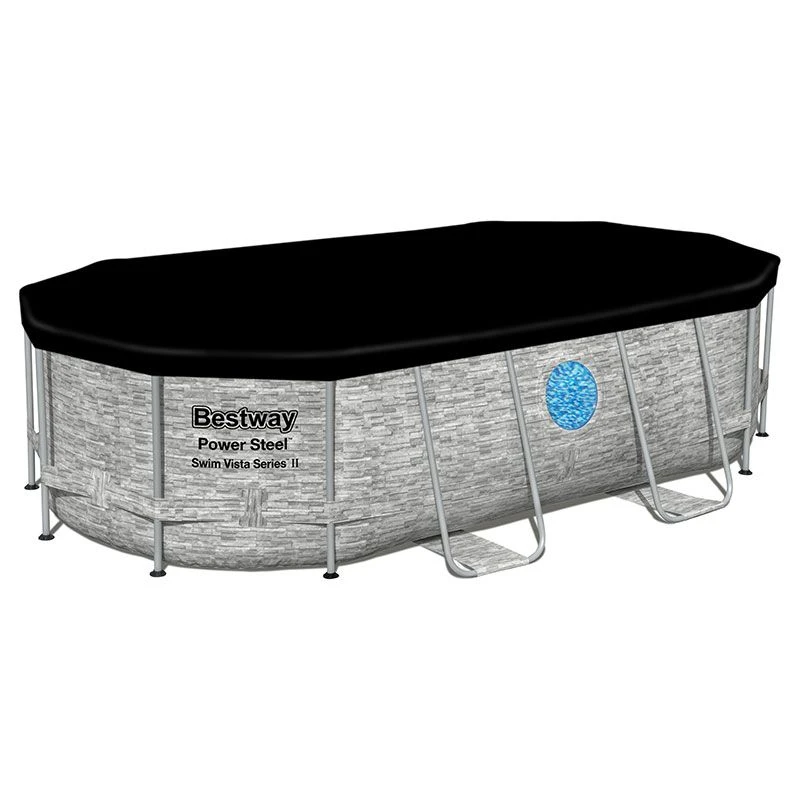Piscine Bestway Ovale Power Steel Swim Vista Décor Pierre 4,88 X 3,05 H1,07m 2 Piscine Bestway Ovale Power Steel Swim Vista Décor Pierre 4,88 X 3,05 H1,07m – Image 2