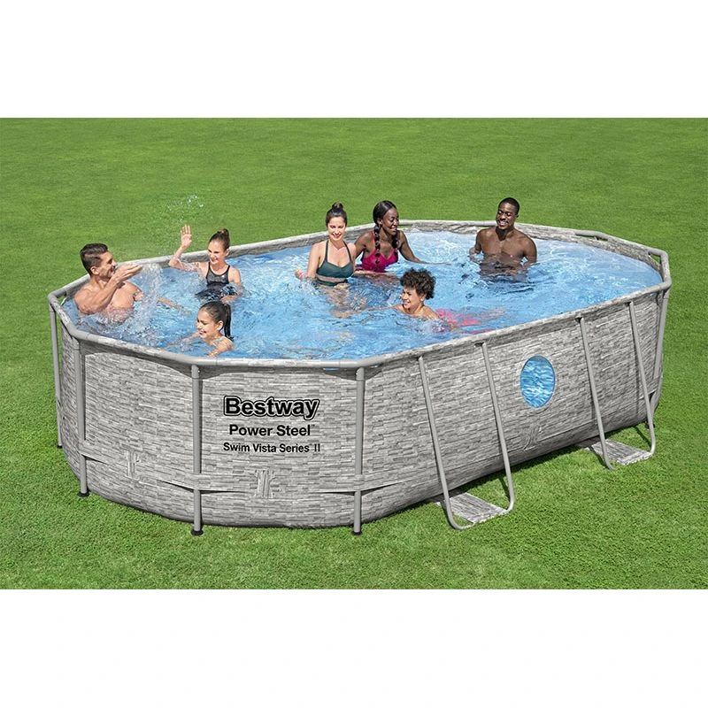 Piscine Bestway Ovale Power Steel Swim Vista Décor Pierre 4,88 X 3,05 H1,07m 3 Piscine Bestway Ovale Power Steel Swim Vista Décor Pierre 4,88 X 3,05 H1,07m – Image 3