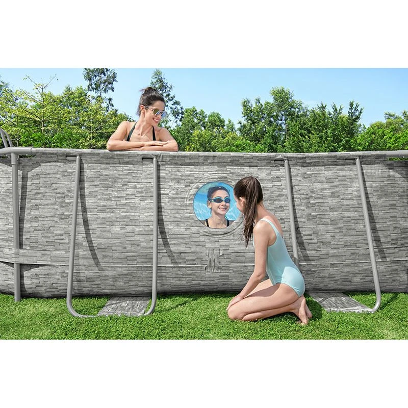 Piscine Bestway Ovale Power Steel Swim Vista Décor Pierre 4,88 X 3,05 H1,07m 5 Piscine Bestway Ovale Power Steel Swim Vista Décor Pierre 4,88 X 3,05 H1,07m – Image 5