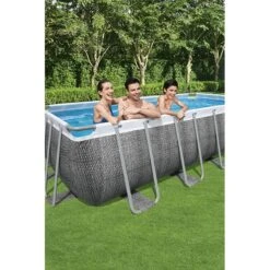 Piscine Bestway Rectangulaire Power Steel Décor Rotin 5,49 X 2,74 H1,22m -Ubbink || GRE || Intex Soldes Magasin piscine bestway rectangulaire power steel decor rotin 549 x 274 h122m 3