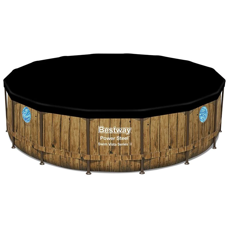 Piscine Bestway Ronde Power Steel Swim Vista Décor Bois 4,88 X H1,22m 2 Piscine Bestway Ronde Power Steel Swim Vista Décor Bois 4,88 X H1,22m – Image 2