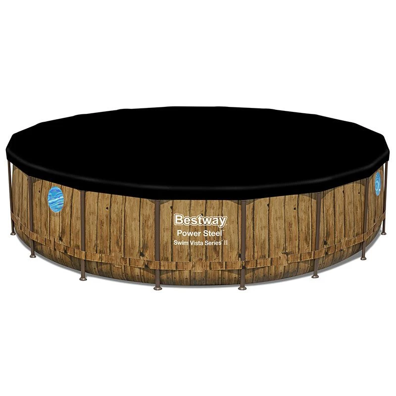 Piscine Bestway Ronde Power Steel Swim Vista Décor Bois 5,49 X H1,22m 2 Piscine Bestway Ronde Power Steel Swim Vista Décor Bois 5,49 X H1,22m – Image 2