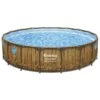 Piscine Bestway Ronde Power Steel Swim Vista Décor Bois 5,49 X H1,22m
