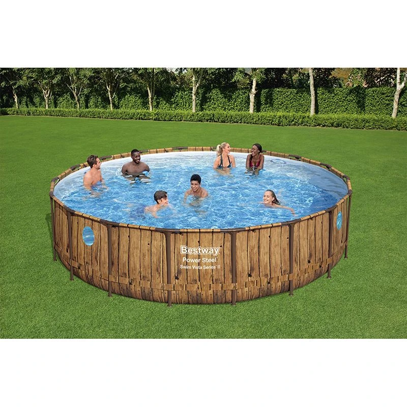 Piscine Bestway Ronde Power Steel Swim Vista Décor Bois 5,49 X H1,22m 3 Piscine Bestway Ronde Power Steel Swim Vista Décor Bois 5,49 X H1,22m – Image 3