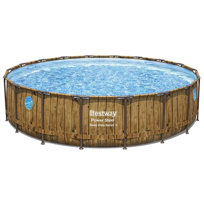 Piscine Bestway Ronde Power Steel Swim Vista Décor Bois 5,49 X H1,22m 1 Piscine Bestway Ronde Power Steel Swim Vista Décor Bois 5,49 X H1,22m