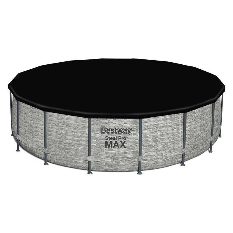 Piscine Bestway Ronde Steel Pro Max Decor Pierre 4,88 X H1,22m 2 Piscine Bestway Ronde Steel Pro Max Decor Pierre 4,88 X H1,22m – Image 2