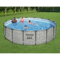 Piscine Bestway Ronde Steel Pro Max Decor Pierre 4,88 X H1,22m 5 Piscine Bestway Ronde Steel Pro Max Decor Pierre 4,88 X H1,22m -Ubbink || GRE || Intex Soldes Magasin piscine bestway ronde steel pro max decor pierre 488 x h122m 2