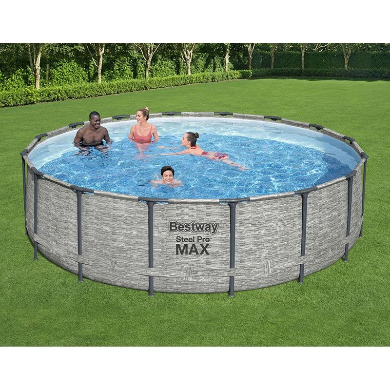 Piscine Bestway Ronde Steel Pro Max Decor Pierre 4,88 X H1,22m 3 Piscine Bestway Ronde Steel Pro Max Decor Pierre 4,88 X H1,22m – Image 3