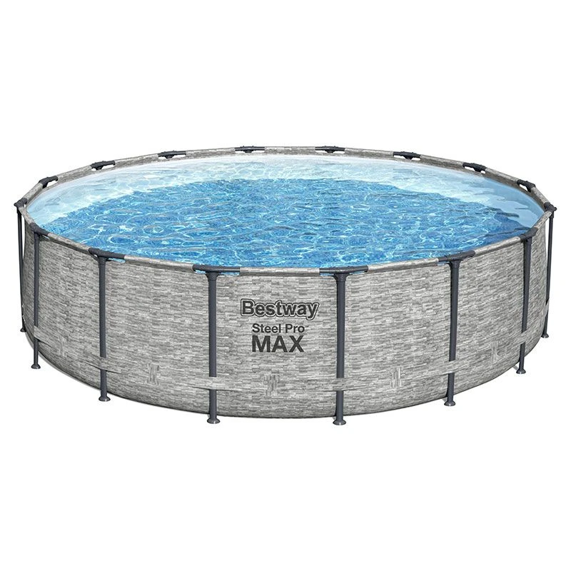 Piscine Bestway Ronde Steel Pro Max Decor Pierre 4,88 X H1,22m 1 Piscine Bestway Ronde Steel Pro Max Decor Pierre 4,88 X H1,22m