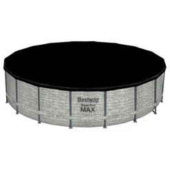 Piscine Bestway Ronde Steel Pro Max Decor Pierre 5,49 X H1,22m -Ubbink || GRE || Intex Soldes Magasin piscine bestway ronde steel pro max decor pierre 549 x h122m 1