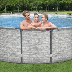 Piscine Bestway Ronde Steel Pro Max Decor Pierre 5,49 X H1,22m -Ubbink || GRE || Intex Soldes Magasin piscine bestway ronde steel pro max decor pierre 549 x h122m 7