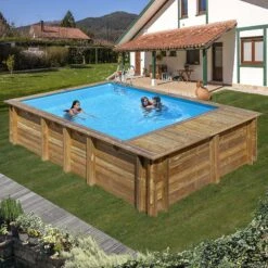 Piscine Bois Evora Plus 6,20 X 4,20 X H1,36m -Ubbink || GRE || Intex Soldes Magasin piscine bois evora plus 620 x 420 x h136m 2