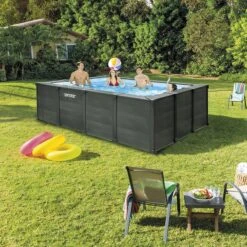 Piscine Intex Graphite 4,00 X 3,00 H1,24m Rectangulaire -Ubbink || GRE || Intex Soldes Magasin piscine intex graphite 400 x 300 h124m rectangulaire 1